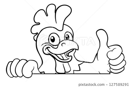 Chicken Cartoon Rooster Cockerel Bird Mascot 127589291