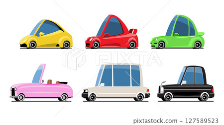 Luxury car vehicles set cartoon illustration . Flat design . Isolate on white background . Vector . Luxury car vehicles set cartoon illustration . Flat design . Isolate on white background . Vector . 127589523