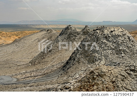 Mud volcano at Gobustan national park erupt. Azerbaijan Mud volcano at Gobustan national park erupt. Azerbaijan 127590437