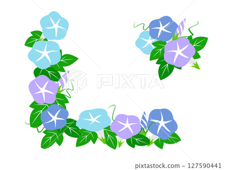 夏季插畫素材:簡單的牽牛花框架 夏季插畫素材:簡單的牽牛花框架 127590441