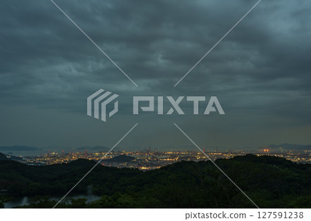 Beautiful night view from Mt. Tanematsu in Kurashiki, Okayama Prefecture, Japan Beautiful night view from Mt. Tanematsu in Kurashiki, Okayama Prefecture, Japan 127591238