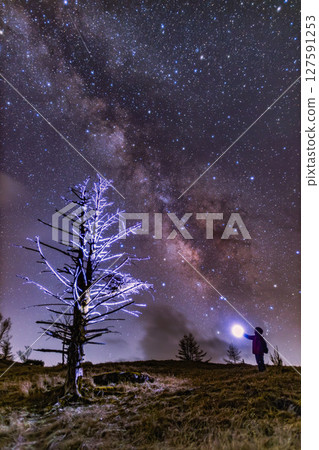 A night traveler who communicates with the Milky Way 127591253