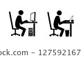 Set of stick figures, office work, vector illustration. 127592167