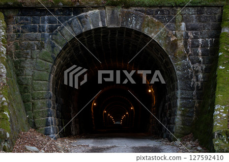 Old stone tunnel on the old Amagi Pass road 127592410