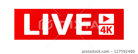 Button, icon or sign with the inscription LIVE and the start video button Button, icon or sign with the inscription LIVE and the start video button 127592480
