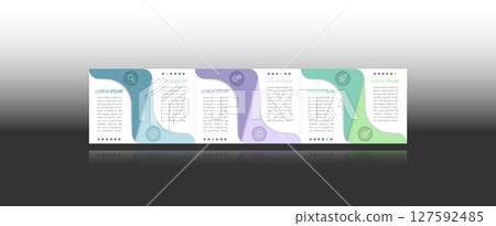 Infographics. 6 steps of development, marketing, workflow or plan. Business strategy with icons. Report and statistics diagram 127592485