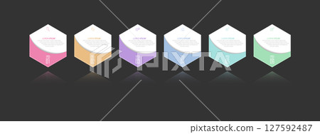 Business Infographics. 6 steps to achieve the result. Stages of development, workflow, marketing or plan. Business strategy with icons. Diagram of the report, statistics and training. Business Infographics. 6 steps to achieve the result. Stages of development, workflow, marketing or plan. Business strategy with icons. Diagram of the report, statistics and training. 127592487