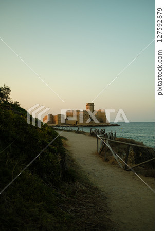 ancient medieval fortress on the sea ancient medieval fortress on the sea 127592879