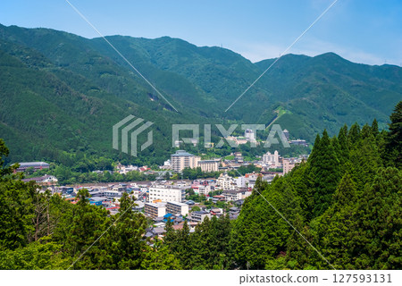 下呂溫泉町的風景【從繩文橋眺望】（岐阜縣下呂市） 127593131