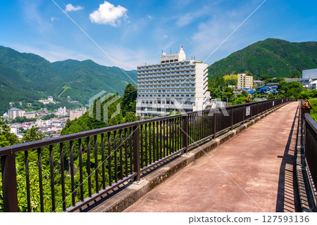Scenery of Gero Onsen Town [View from Jomon Bridge] (Gero City, Gifu Prefecture) 127593136