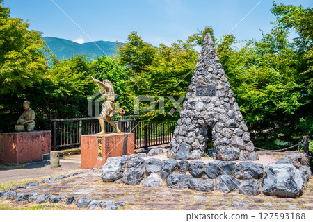 下呂溫泉風景[繩文橋紀念碑]（岐阜縣下呂市） 127593188