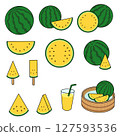 Yellow Watermelon Illustrat 127593536