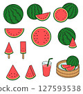 Red Watermelon Illustration Set 127593538