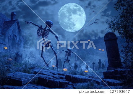 Halloween day concept. Trick or treat and dance with the monsters tonight. 127593647