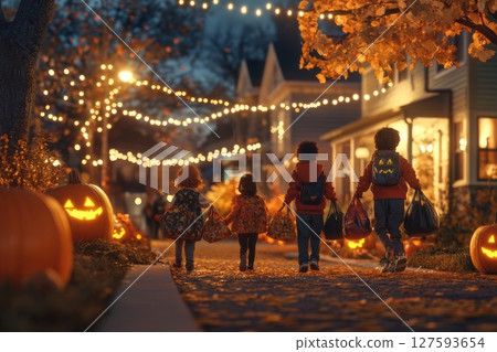 Halloween day concept. Trick or treat and dance with the monsters tonight. 127593654