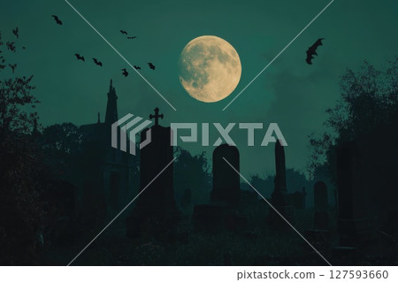 Halloween day concept. Trick or treat and dance with the monsters tonight. 127593660