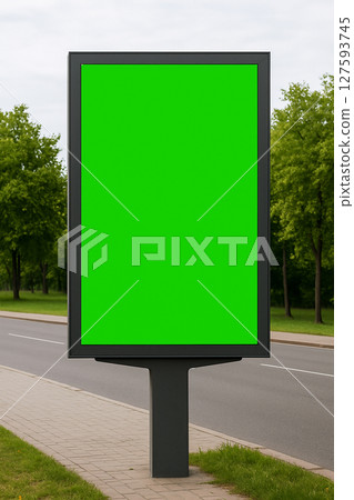 Outdoor digital billboard mockup material (for green screen and chromakey compositing) 127593745