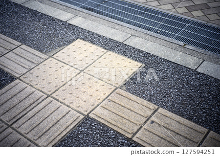 Braille block, guide block, sidewalk, pedestrian, image Braille block, guide block, sidewalk, pedestrian, image 127594251