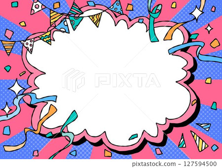 手繪弧形框架和裝飾、流行背景框架、旭日 127594500