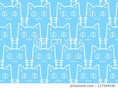 Cute cat background, wallpaper. (Seamless) 127594580