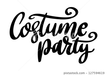 Costume party. Lettering phrase isolated on white background 127594619