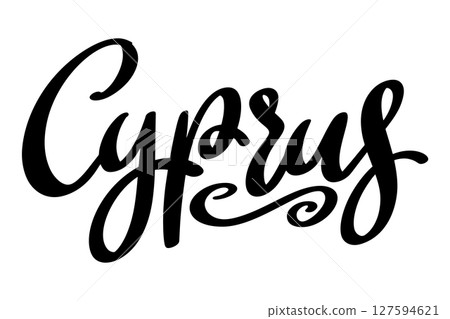 Cyprus. Lettering phrase isolated on white background 127594621