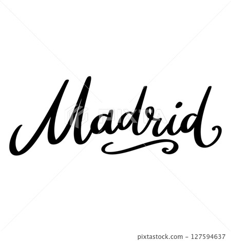 Madrid, hand lettering phrase, poster design, calligraphy vector illustration 127594637