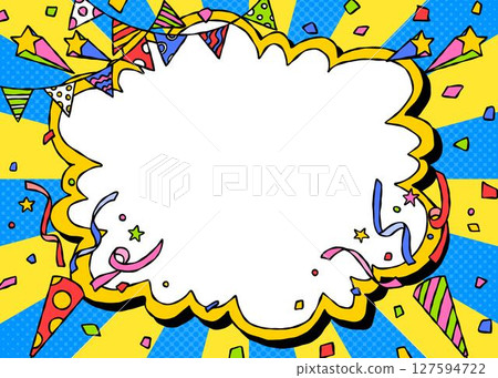 手繪弧形框架和裝飾、流行背景框架、旭日 127594722