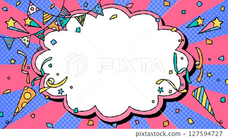 Hand drawn curved frames and decorations, pop background frames, sunburst 127594727