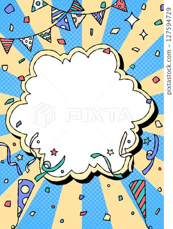 Hand drawn curved frames and decorations, pop background frames, sunburst 127594729