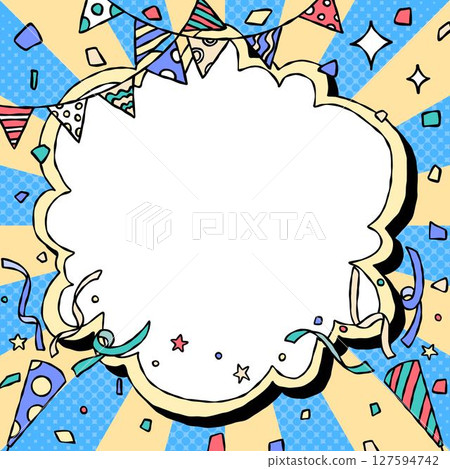Hand drawn curved frames and decorations, pop background frames, sunburst 127594742