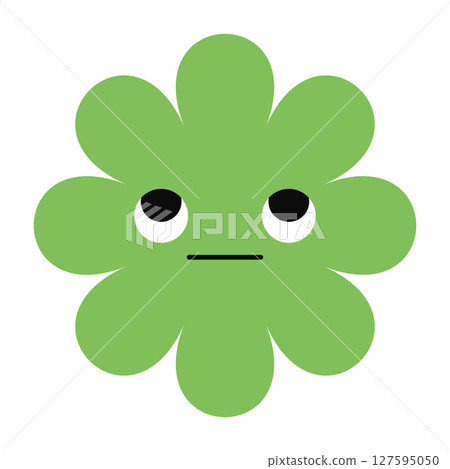 Modern floral emoji with a depressed face and soft petal tones. Clean and clear for conceptual visuals Modern floral emoji with a depressed face and soft petal tones. Clean and clear for conceptual visuals 127595050
