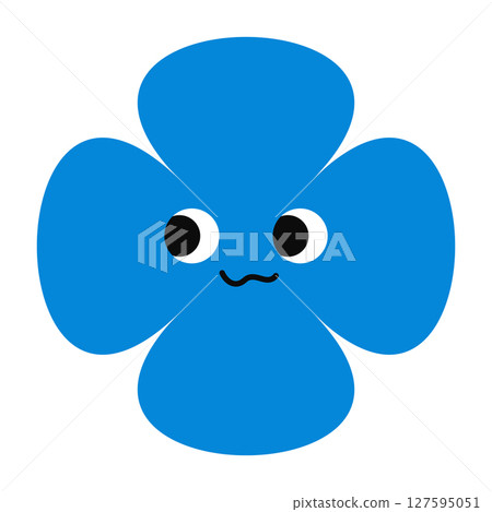 Shy floral face with a gentle expression and romantic vibe. Bright and stylized cartoon art in a clean, modern style 127595051