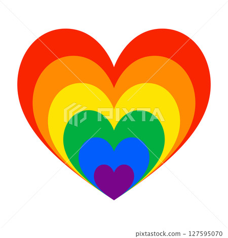 Dynamic and vibrant heart design featuring Pride colors. Perfect for social media, merchandise, or digital campaigns Dynamic and vibrant heart design featuring Pride colors. Perfect for social media, merchandise, or digital campaigns 127595070