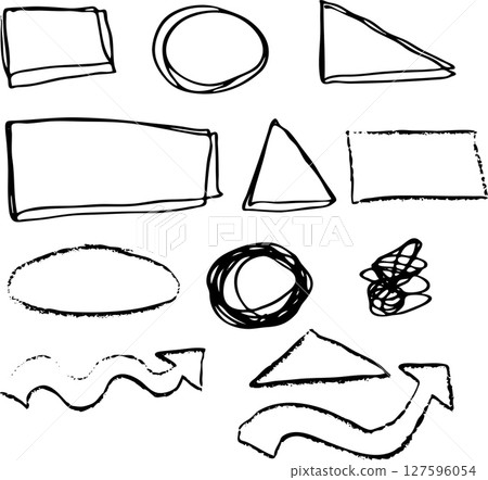 Vector hand drawn outline texture set Vector hand drawn outline texture set 127596054