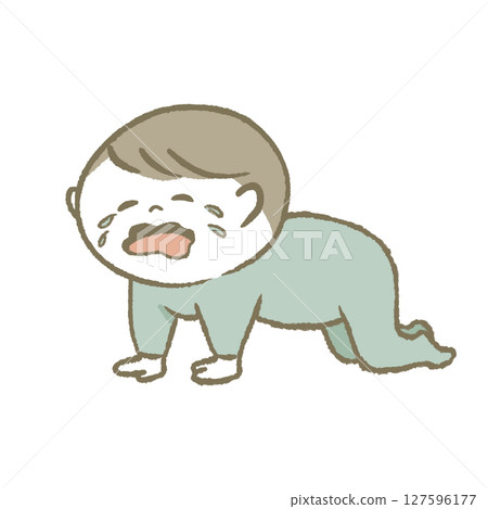 Crying baby light blue 127596177