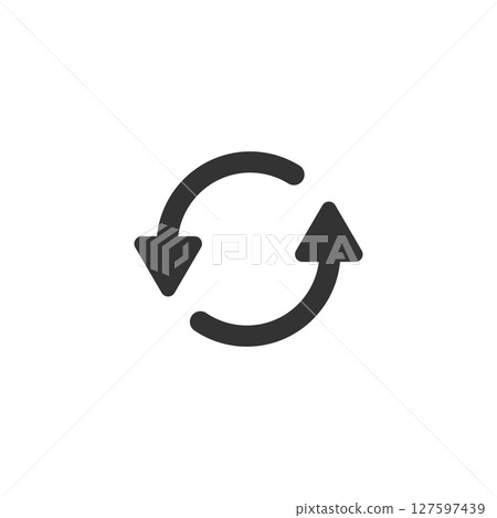 表示更新、同步和重複的旋轉箭頭的向量圖標 127597439