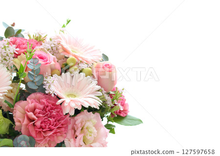 Gerbera and carnation arrangement 127597658
