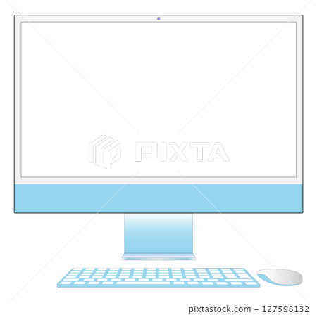 Desktop computer vector illustration blue 127598132
