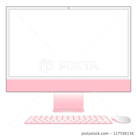 桌上型電腦向量插圖粉紅色 127598136