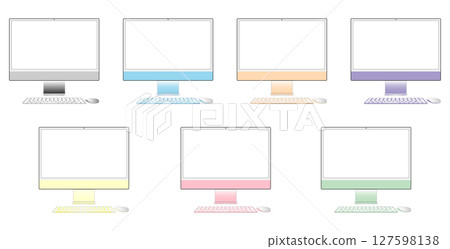 Desktop computer vector illustration colorful 127598138