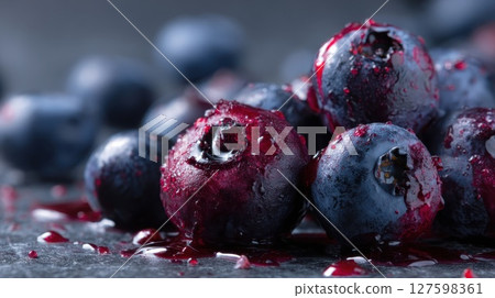 fresh blueberry on dark background 127598361