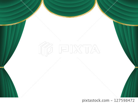 Green curtain/Green curtain (horizontal) background white 127598472