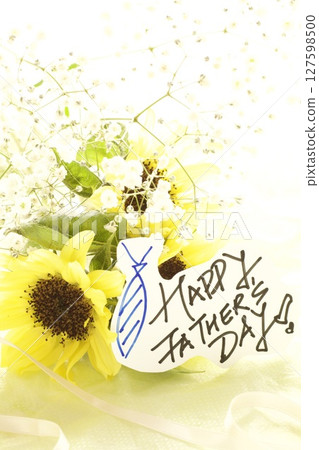 向日葵和滿天星花束 127598500