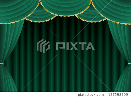 Green curtain/Green curtain (horizontal) 127598509