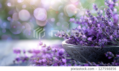 Lavender Herbal Treatment Purple Abstract Background 127598856