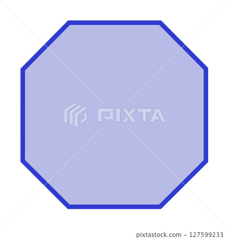 Blue octagonal frame material, simple geometric illustration 127599233
