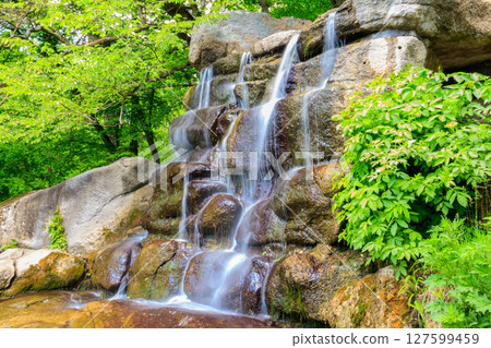 Beautiful waterfall in Sofiyivka park in Uman, Ukraine Beautiful waterfall in Sofiyivka park in Uman, Ukraine 127599459