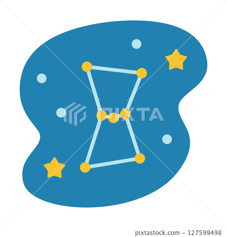 獵戶座 - 流行星座插圖和夜空背景 127599498