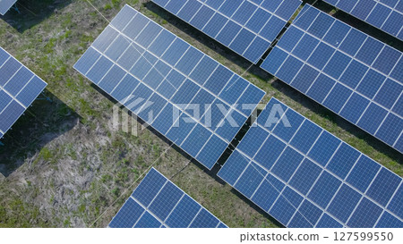 Solar power generation, solar panels, drones 127599550